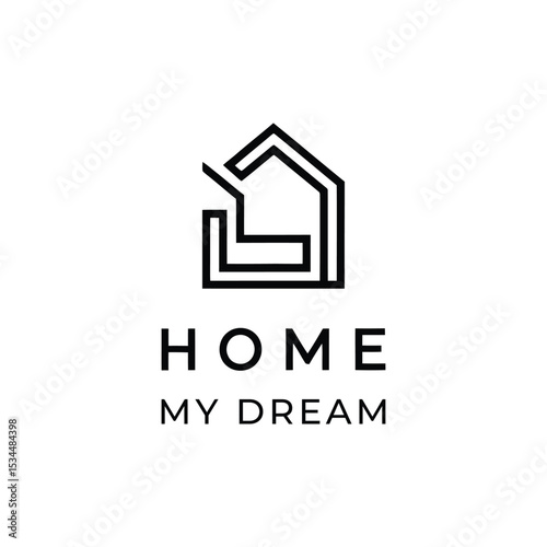 Simple and Elegant Home Roof Logo for Real Estate Agents