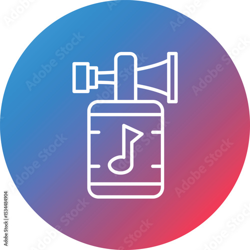 Horn Line Gradient Circle Background Icon