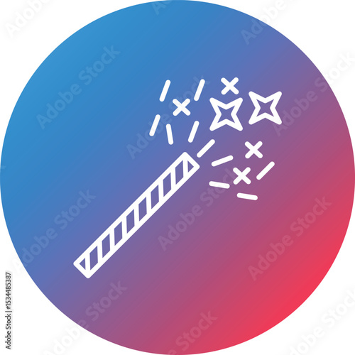 Sparkler Line Gradient Circle Background Icon