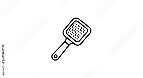 Foot scrubber line icon with handle and grated surface vector illustration