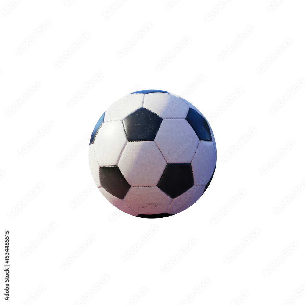 Obraz premium Soccer ball image for sports equipment and recreation concepts black and white classic ball design object shot