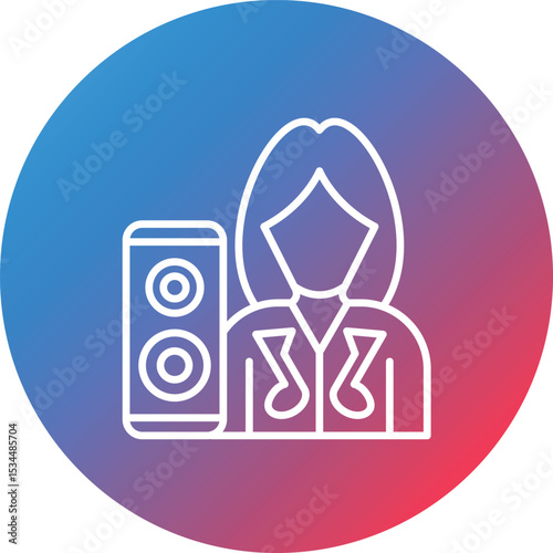 DJ Line Gradient Circle Background Icon