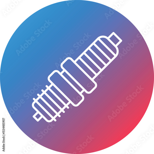 Spark Plug Line Gradient Circle Background Icon