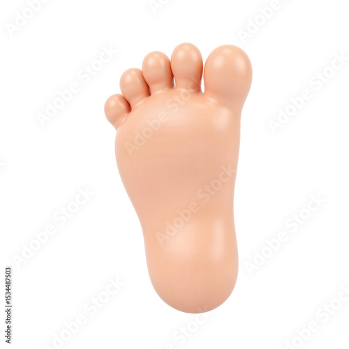 Isolated Cartoon Human Foot on transparent Background