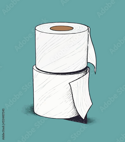 stack of toilet paper rolls cartoon vector illustration