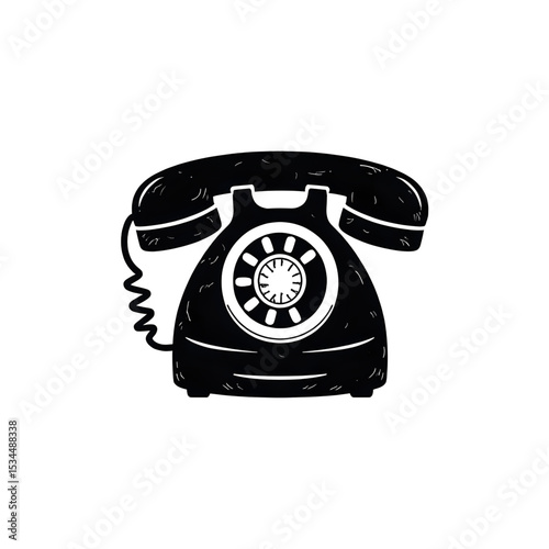 Vintage Rotary Phone: Retro Communication Icon