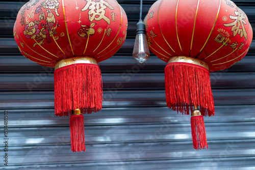 Chinese lantern shot up closely