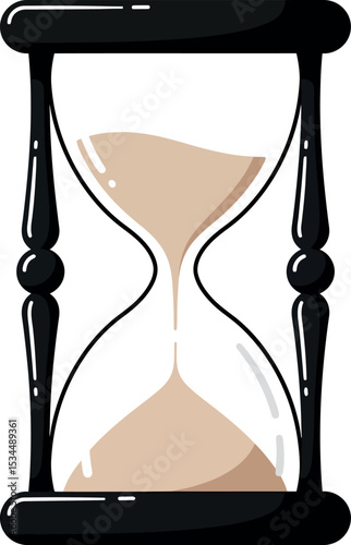 Classic Hourglass Timer Vector Clipart Illustration