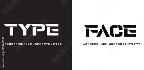 Type vector illustration of alphabet letter A to Z