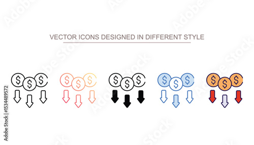 Passive Income icon design with white background stock illustration