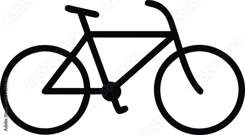 Silhouette Bicycle Icon in Simple Modern Style