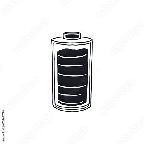 Full Battery Power: A Hand-Drawn Vector Graphic