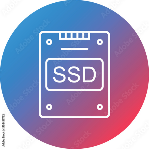 Ssd Line Gradient Circle Background Icon