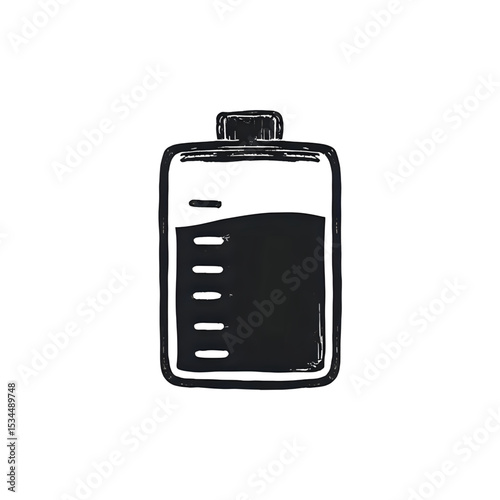 Hand-Drawn Container:  Vector Graphic of a Liquid Measurement Vessel