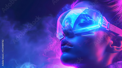 Abstract Glowing Blue Orb Sphere Futuristic Technology Element