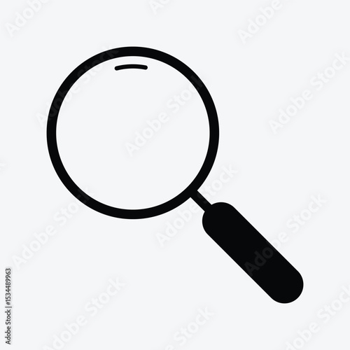 Magnifying glass flat search icon for apps and websites. search magnifying glass loupe, search vector isolated icon, find icon loupe symbols.