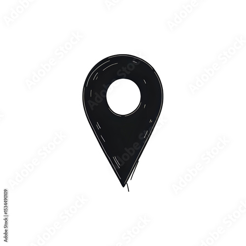 Hand-Drawn Location Pin: GPS Marker Icon
