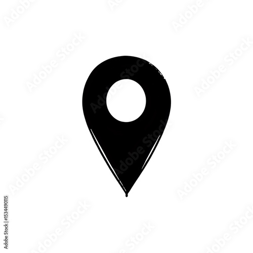 Grunge Style Location Pin: Navigation Marker Graphic