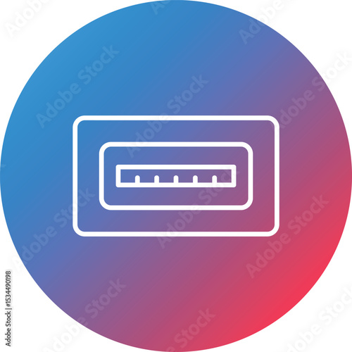 USB port Line Gradient Circle Background Icon
