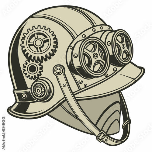 funny snail with a helmet
