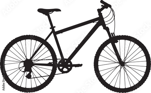 Mountain Bike Silhouette Vector Clipart - Bicycle Illustration for Outdoor Sports and Cycling Enthusiasts