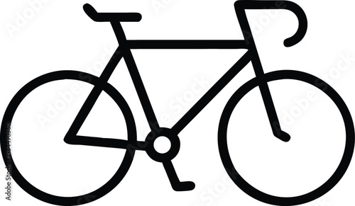 Silhouette Bicycle Icon in Simple Modern Style