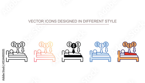 Passive Income icon design with white background stock illustration