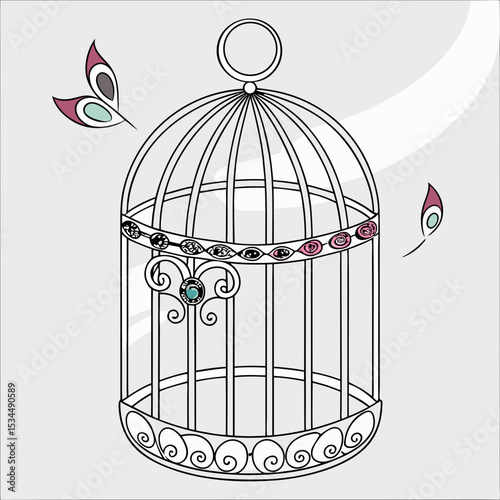 birdcage with a bird