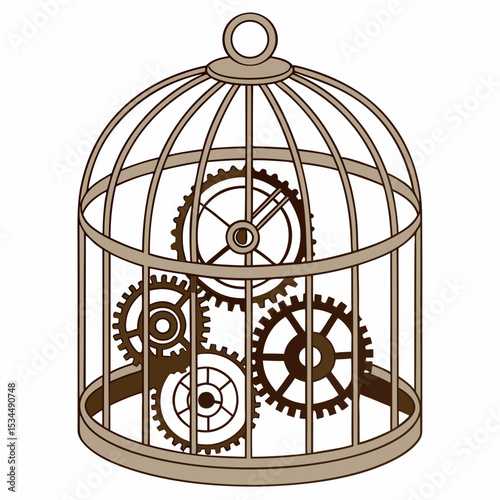 gold cage on white background