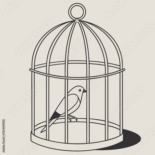 vector illustration of an bird cage