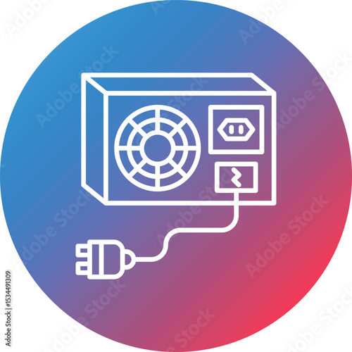 Power Supply Line Gradient Circle Background Icon