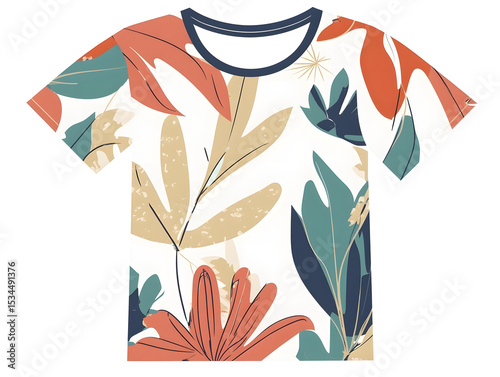 Minimalist T-Shirt Abstract Floral Print Unique Fashion Design