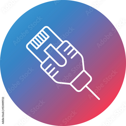 LAN Line Gradient Circle Background Icon