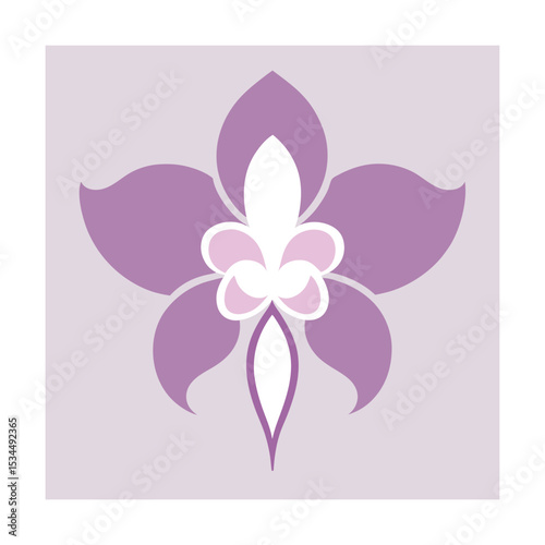 Vintage Orchid Design in Soft Lilac Tones
