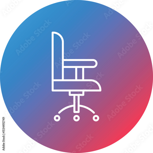 Chair Line Gradient Circle Background Icon