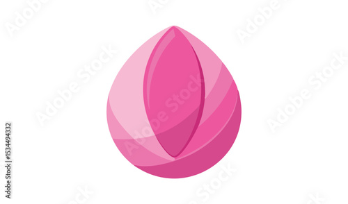 Isolated Pink Cosmetic Sponge Detailed Illustration of Blending Tool for Makeup Application