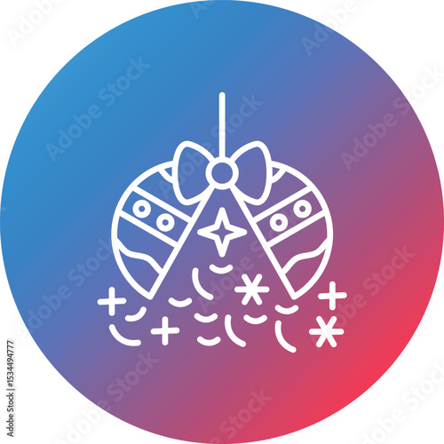 Confetti Ball Line Gradient Circle Background Icon