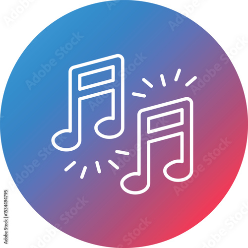 Music Line Gradient Circle Background Icon