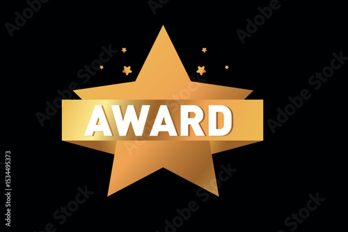 Golden star award logo design. Winner's medal, logo, Award design 