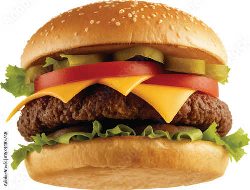hamburger on a white background