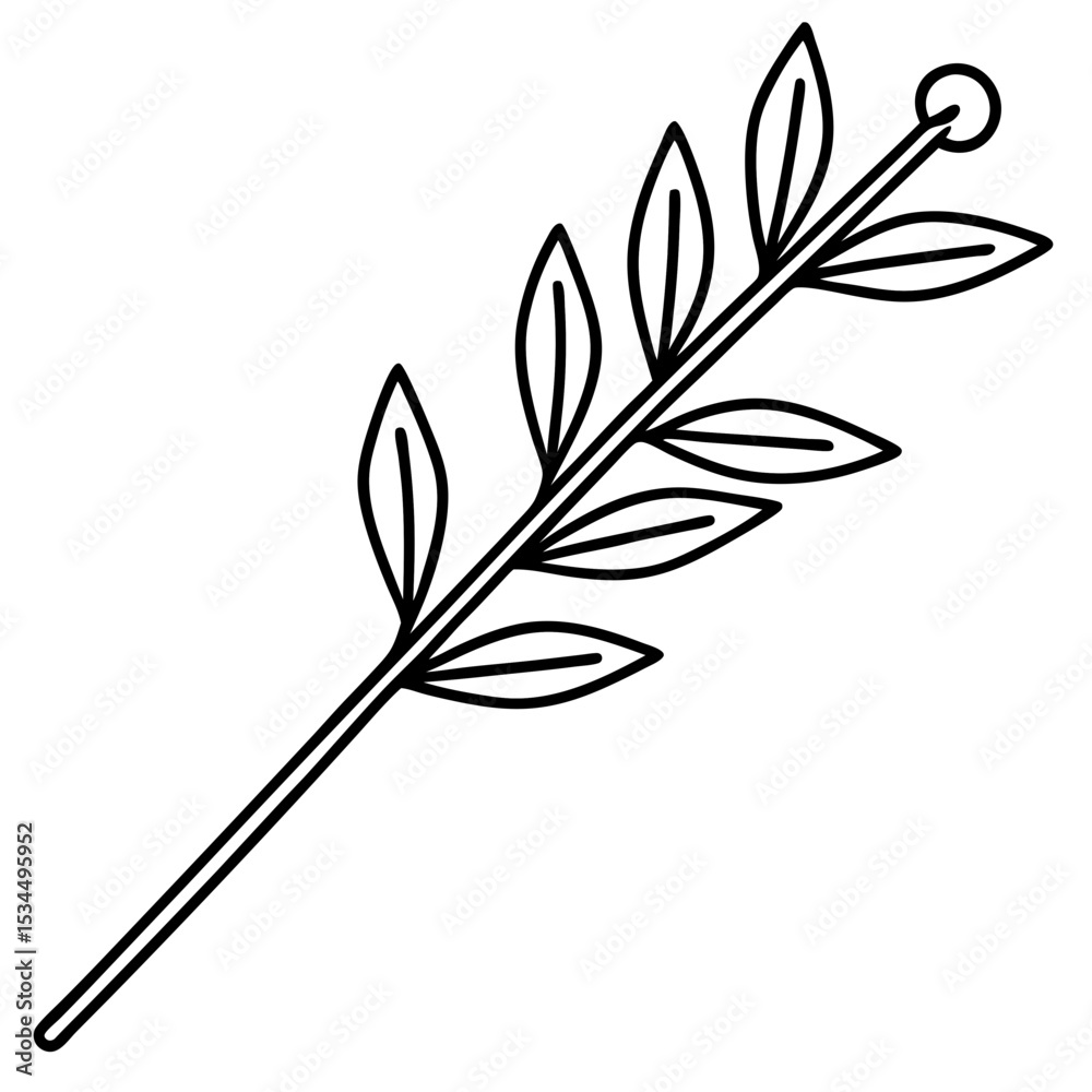 Obraz premium Elegant Botanical Branch Line Art