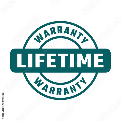 Lifetime Warranty Icon Vector Stamp