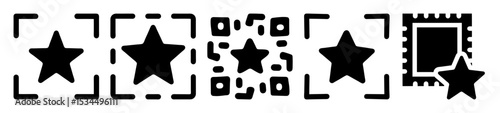 Diverse Star Icon Set A Modern Collection of Stylized Star Shapes