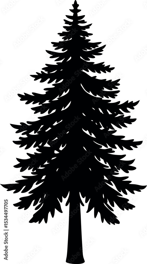 Fototapeta premium tree vector silhouette on a transparent background