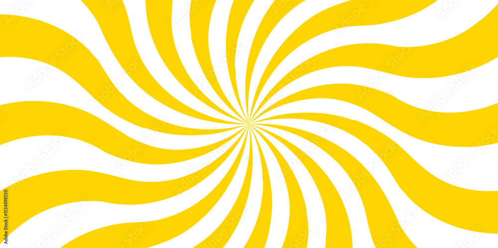 Obraz premium Vintage sunrays swirl sun beam vector banner design and comic burst. Retro abstract explosion white and yellow vintage ray sunrise star sunbeam texture. Radiate striped wave geometric circus light 