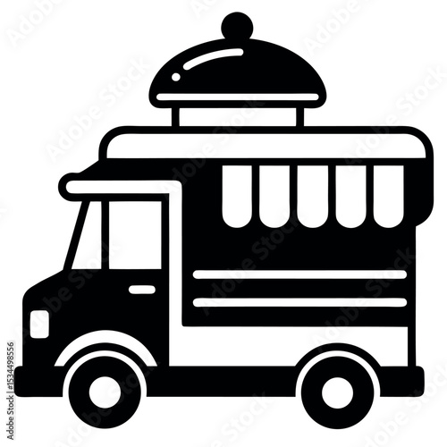 Food Truck Icon with Display Cases