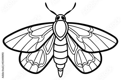 Sleek Opal Moth Vector Design