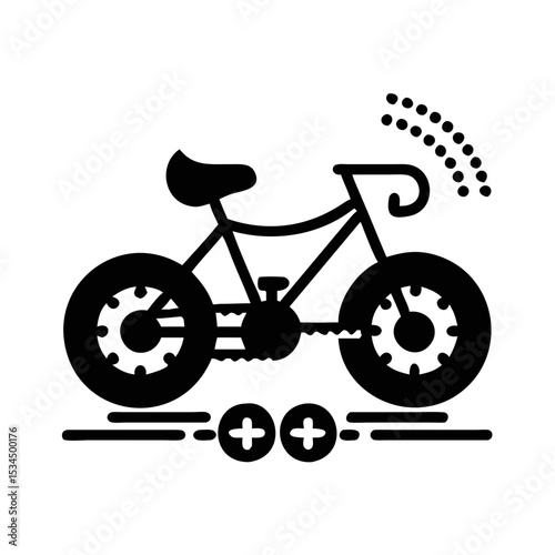Iconic bicycle vector representing travel, sustainability, and active lifestyles on the go silhouette icon