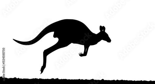 Kangaroo Silhouette Art - Australian Wildlife Animal Vector in Black
