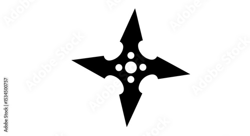 Ninja Shuriken Star Illustration - Japanese Throwing Weapon Vector Art
